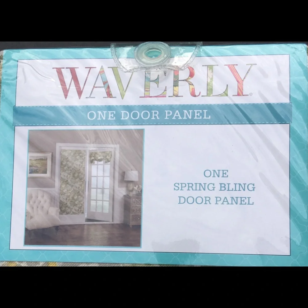 Waverly French Door Panel 26” x 68” One Panel Spring Bling Floral Platinum New